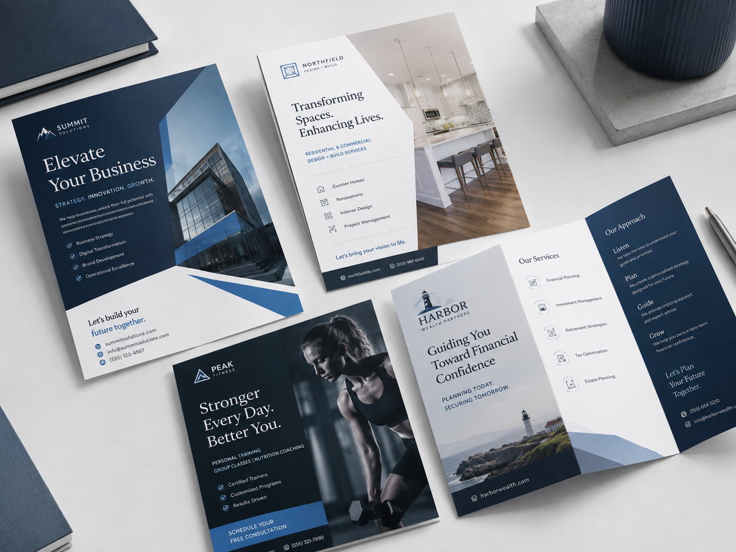 Professionell gestaltete Flyer und Faltblätter